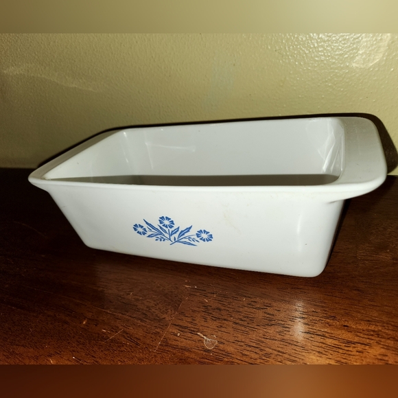 Vintage 1970's Blue Cornflower Loaf Pan Set1